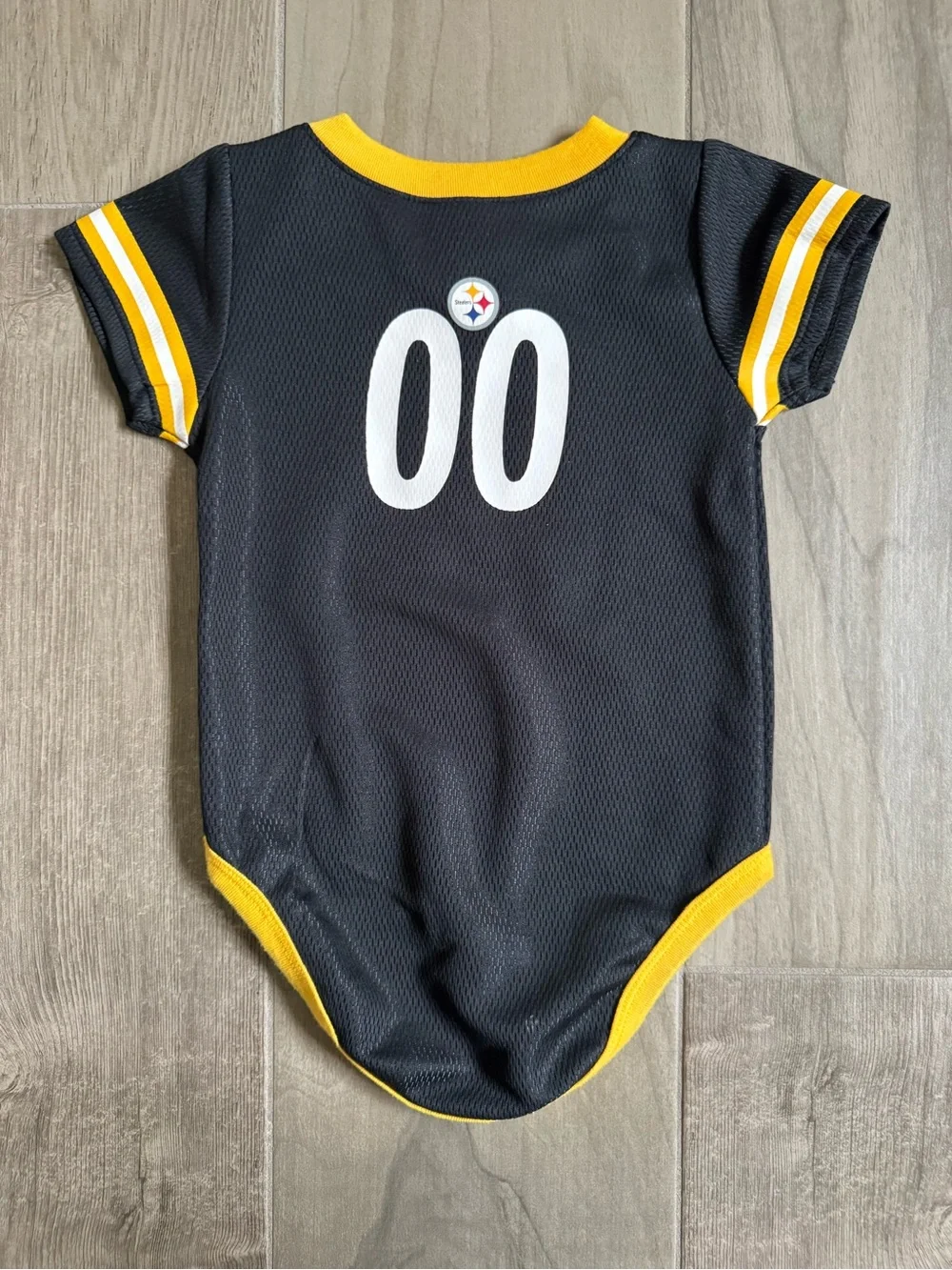 NFL Steelers Black and Yellow Baby Bodysuit Jersey